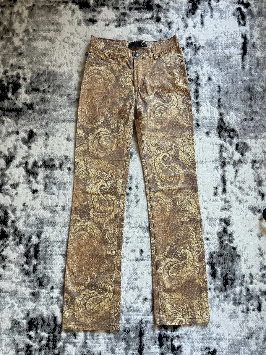 00s Just Cavalli Royal Arabic Mozaic Gold Dynasty Pants - Image 2