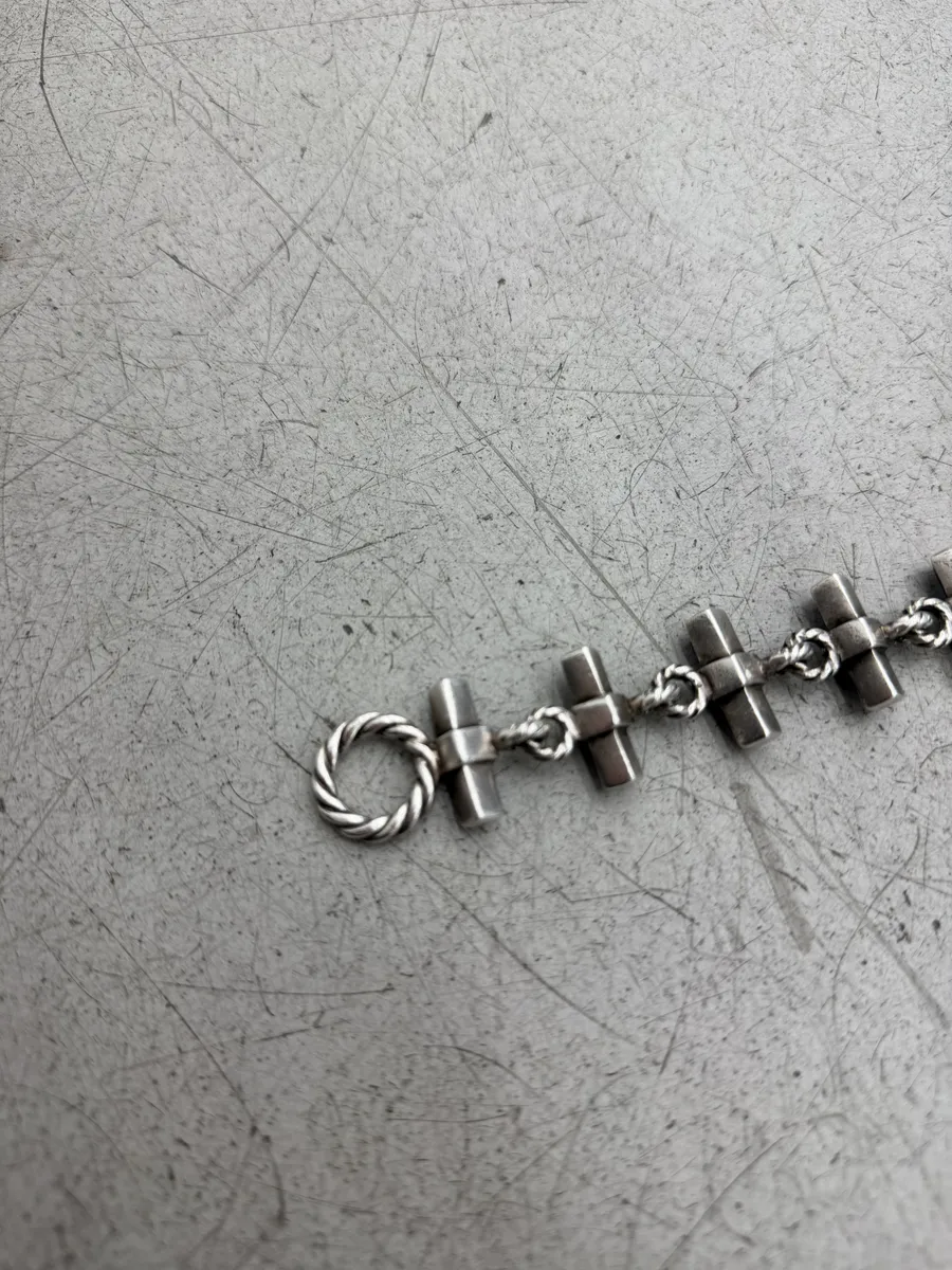 1960s Gucci Silver Blue & Grey Link Bracelet - Image 13