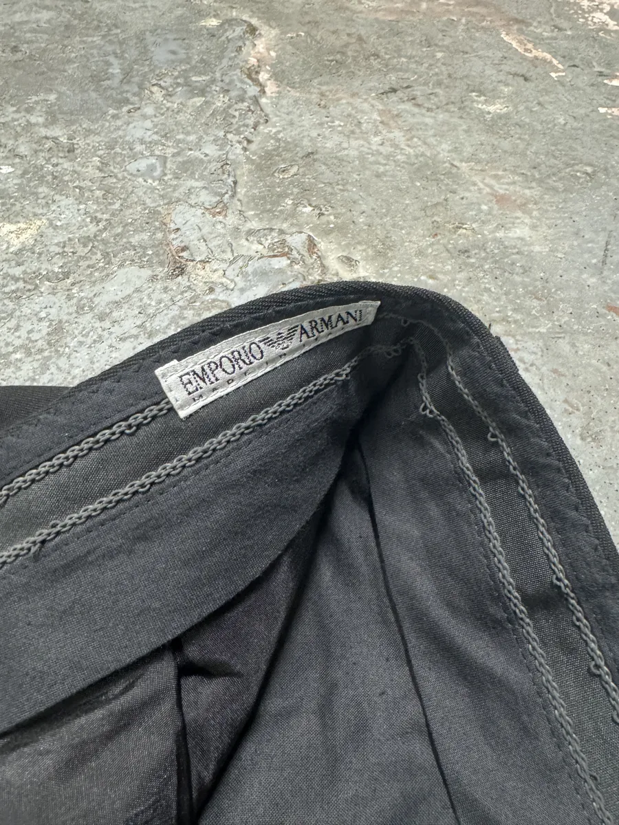 1980s Emporio Armani Black Soft Tailored Pants - Image 8