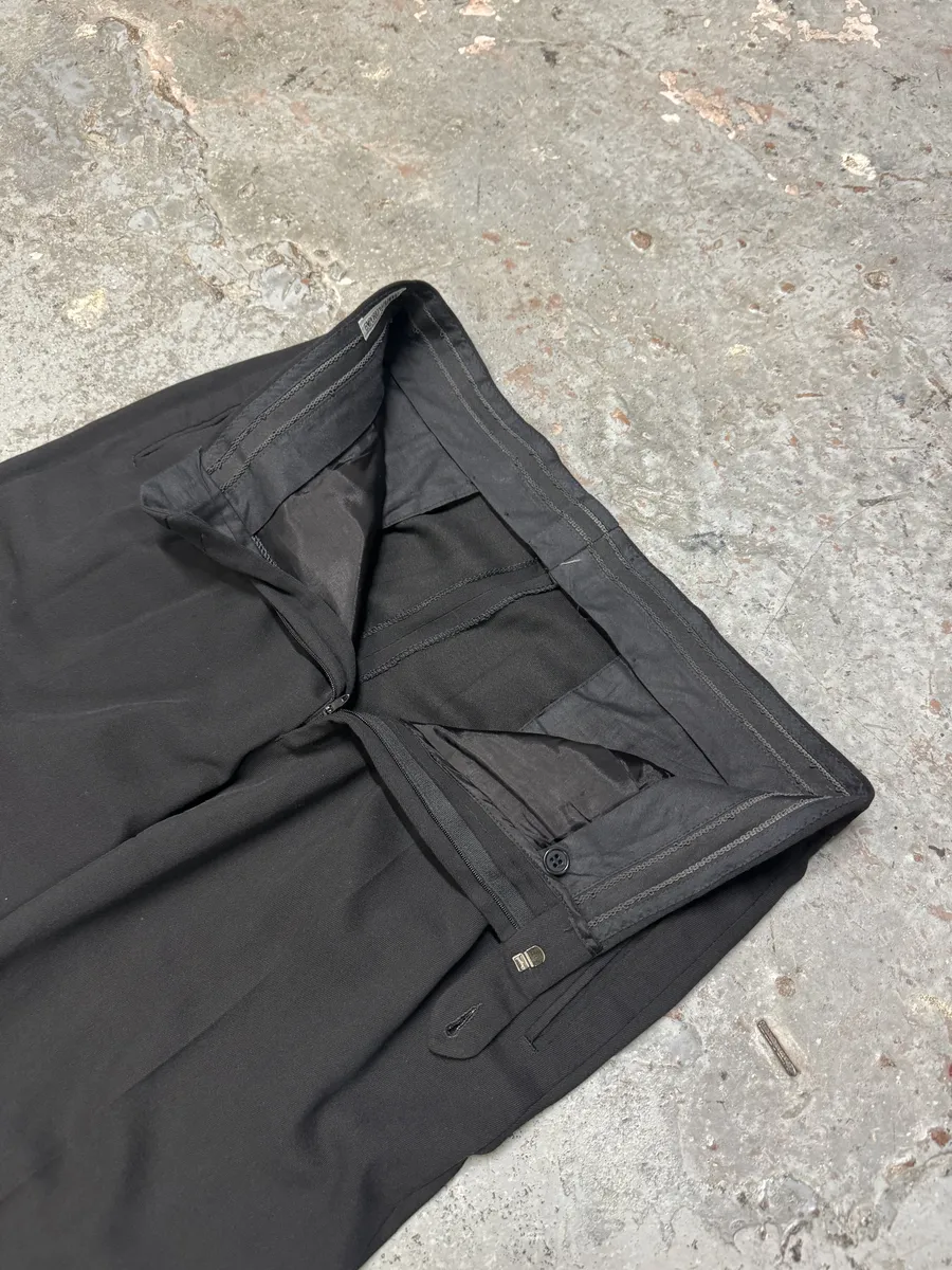1980s Emporio Armani Black Soft Tailored Pants - Image 9