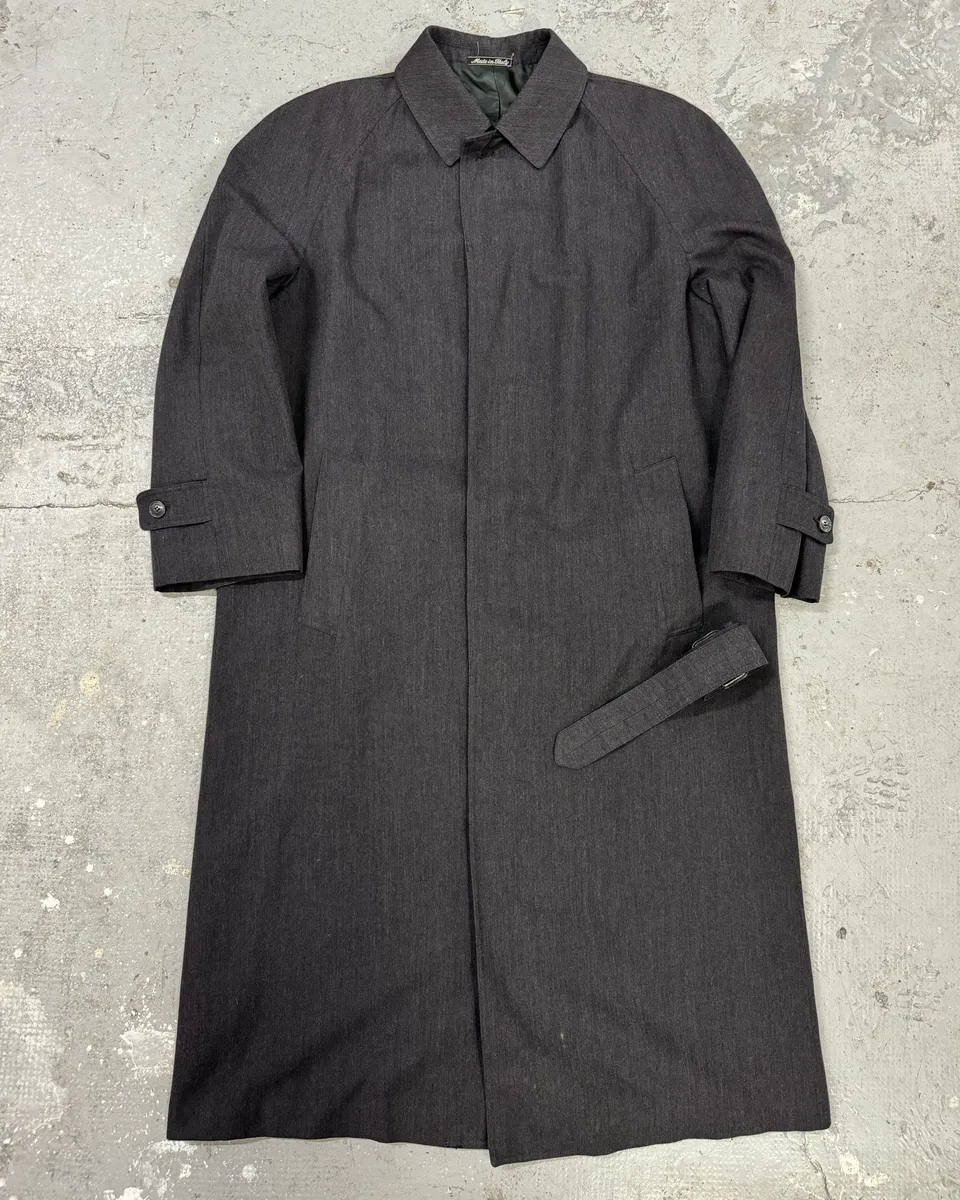 1980s Emporio Armani Wool Grey Belted Trench Coat - Image 5