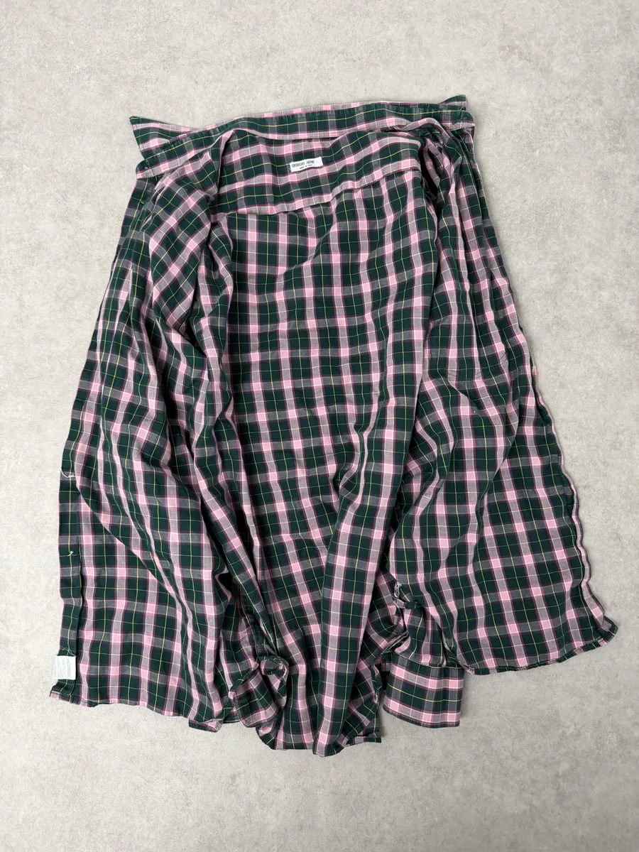 1980s Giorgio Armani Green & Pink Checkered Shirt - Image 6