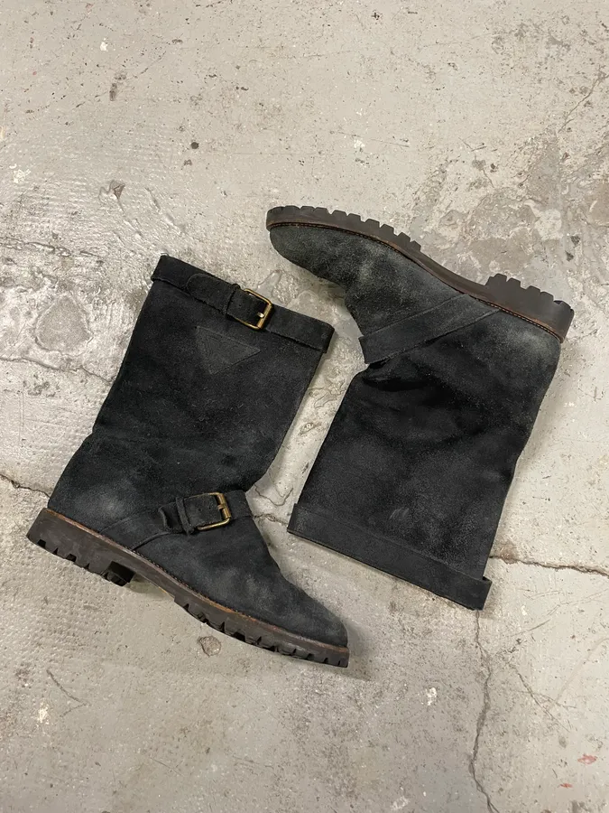 1980s Giorgio Armani Obscure Suede Ankle Boots - Image 3