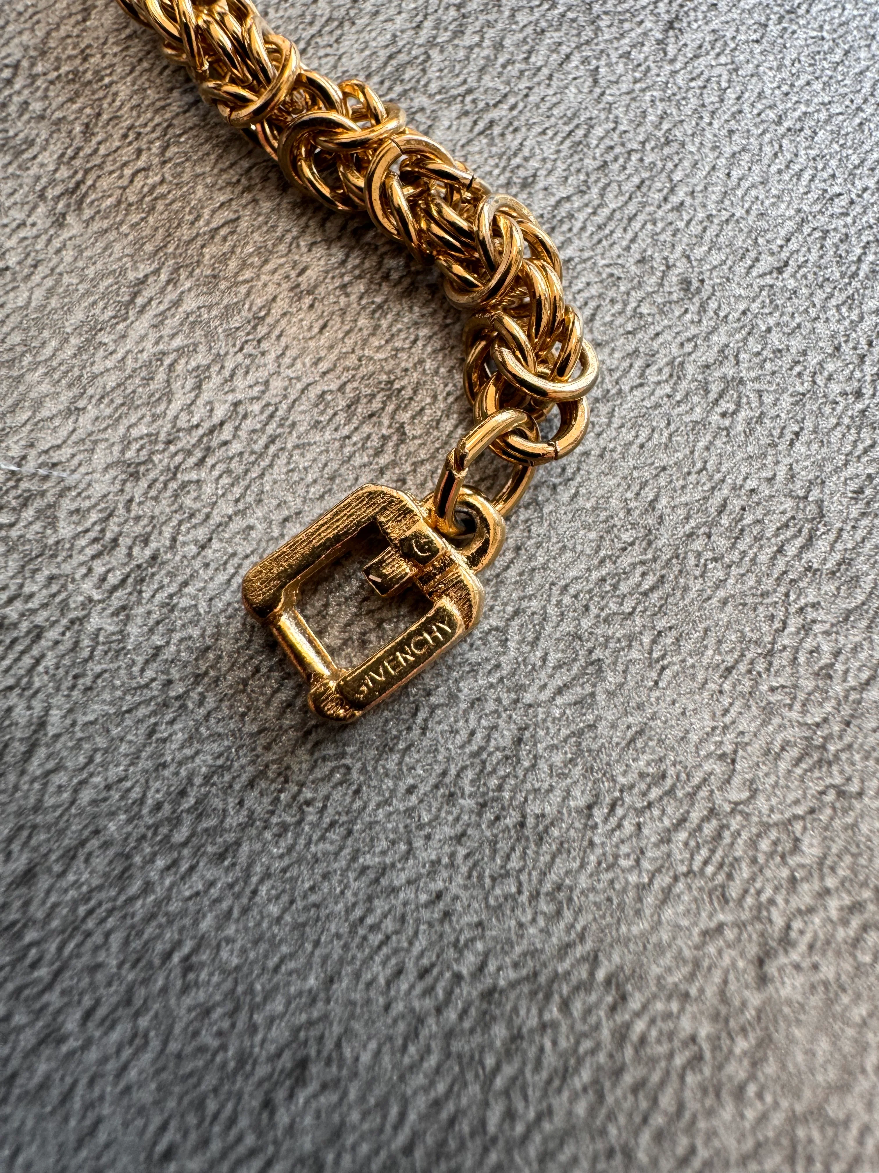 1980s Givenchy Byzantine Royal Golden Chain Link Bracelet - Image 3