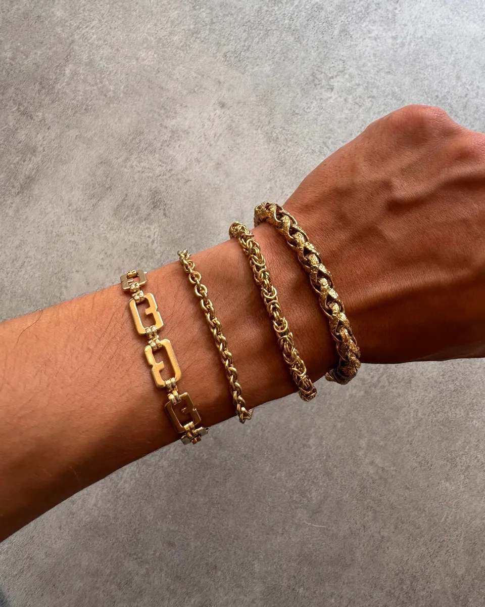 1980s Givenchy Jaseron Golden Chain Link Bracelet - Image 7