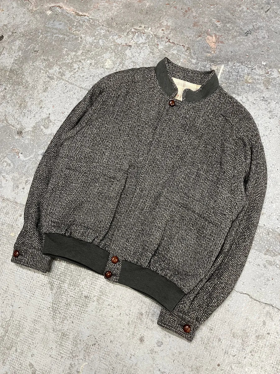 1980s Gucci Grey Wool Oversized Bomber Jacket - Image 8
