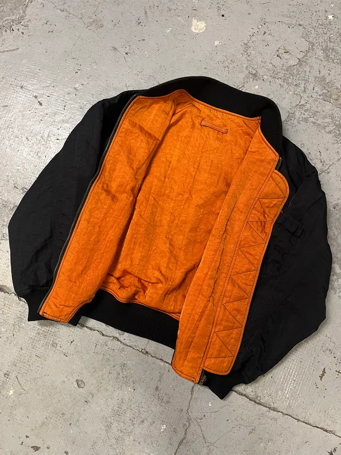 1980s Kansai Yamamoto Black & Orange Reversible Bomber Jacket - Image 6