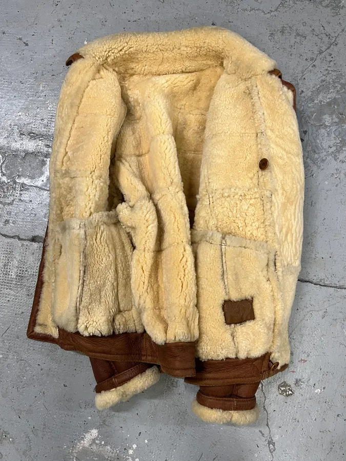 1980s Valentino Brown Shearling Leather Jacket - Image 7
