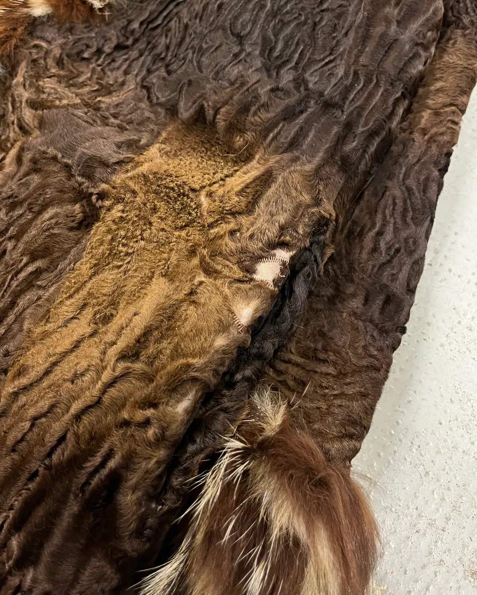 1980s Yves Saint Laurent Astrakhan Fur Relief Coat - Image 8