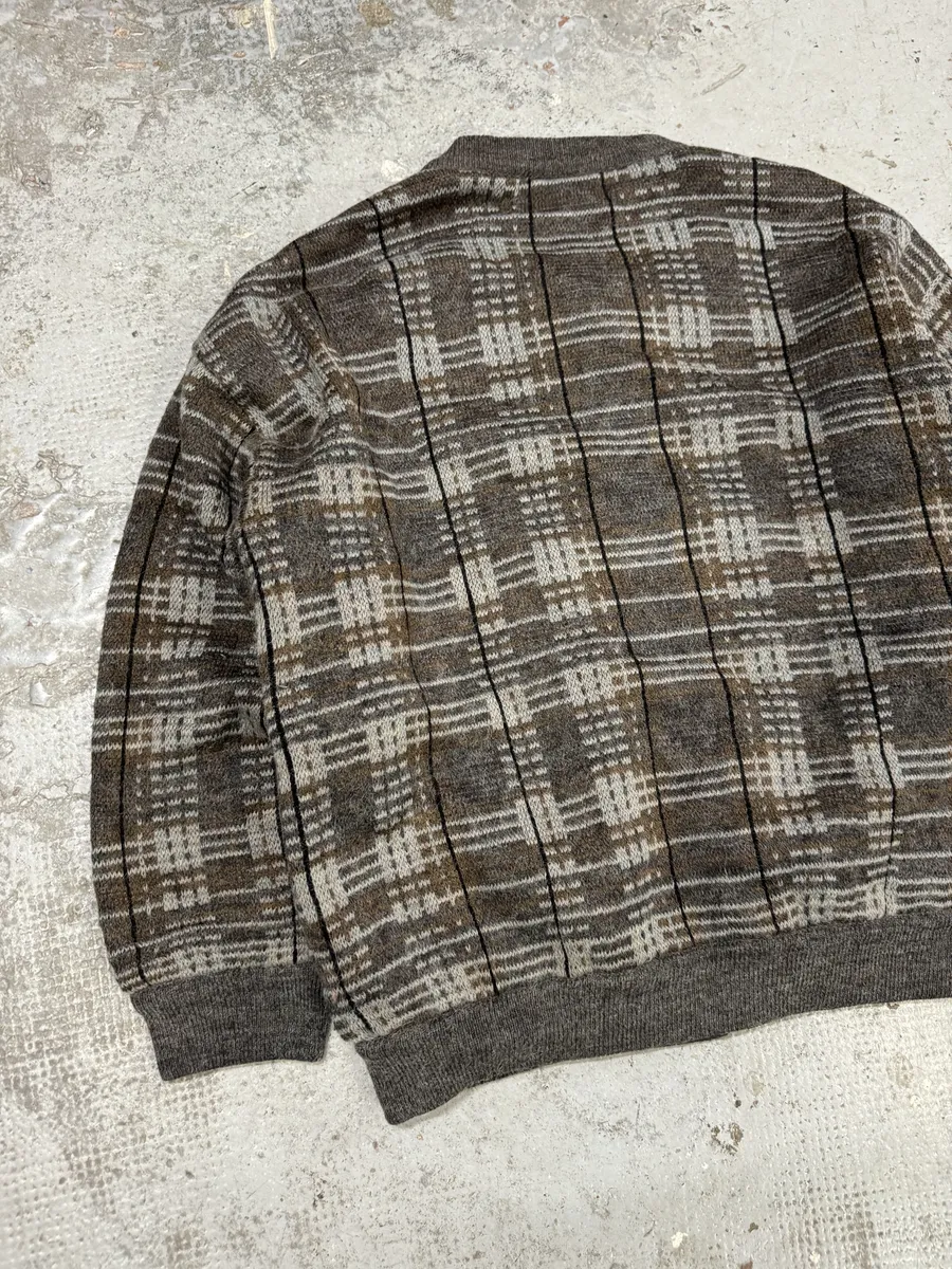 1980s Yves Saint Laurent Brown Wool Bomber Cardigan Jacket - Image 6