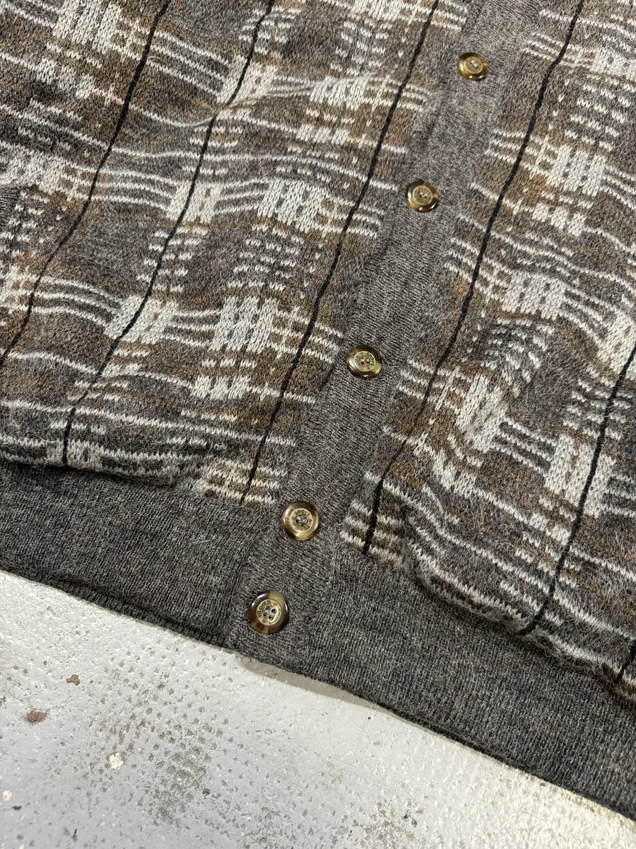 1980s Yves Saint Laurent Brown Wool Bomber Cardigan Jacket - Image 9