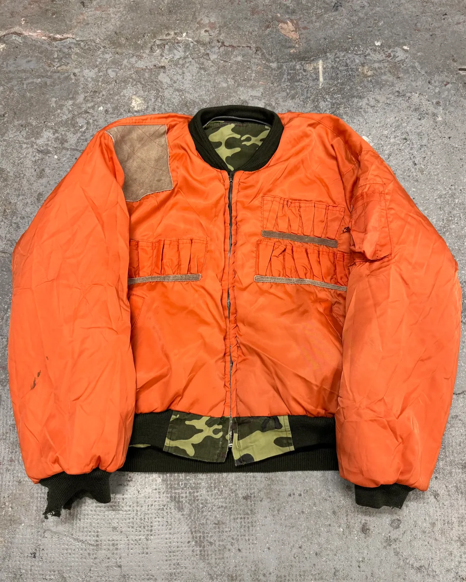 1990s Archive Hunting Reversible Orange Camouflage Bomber Jacket - Image 2