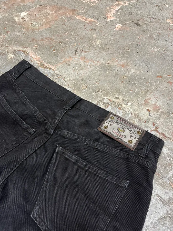 1990s Armani Black Archive Denim Jeans - Image 12