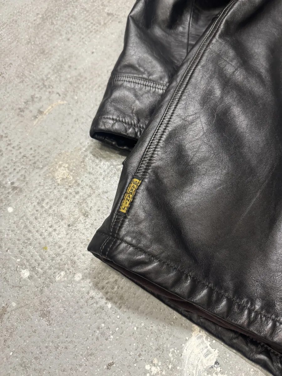 1990s Armani Black Imperial Premium Leather Jacket - Image 4