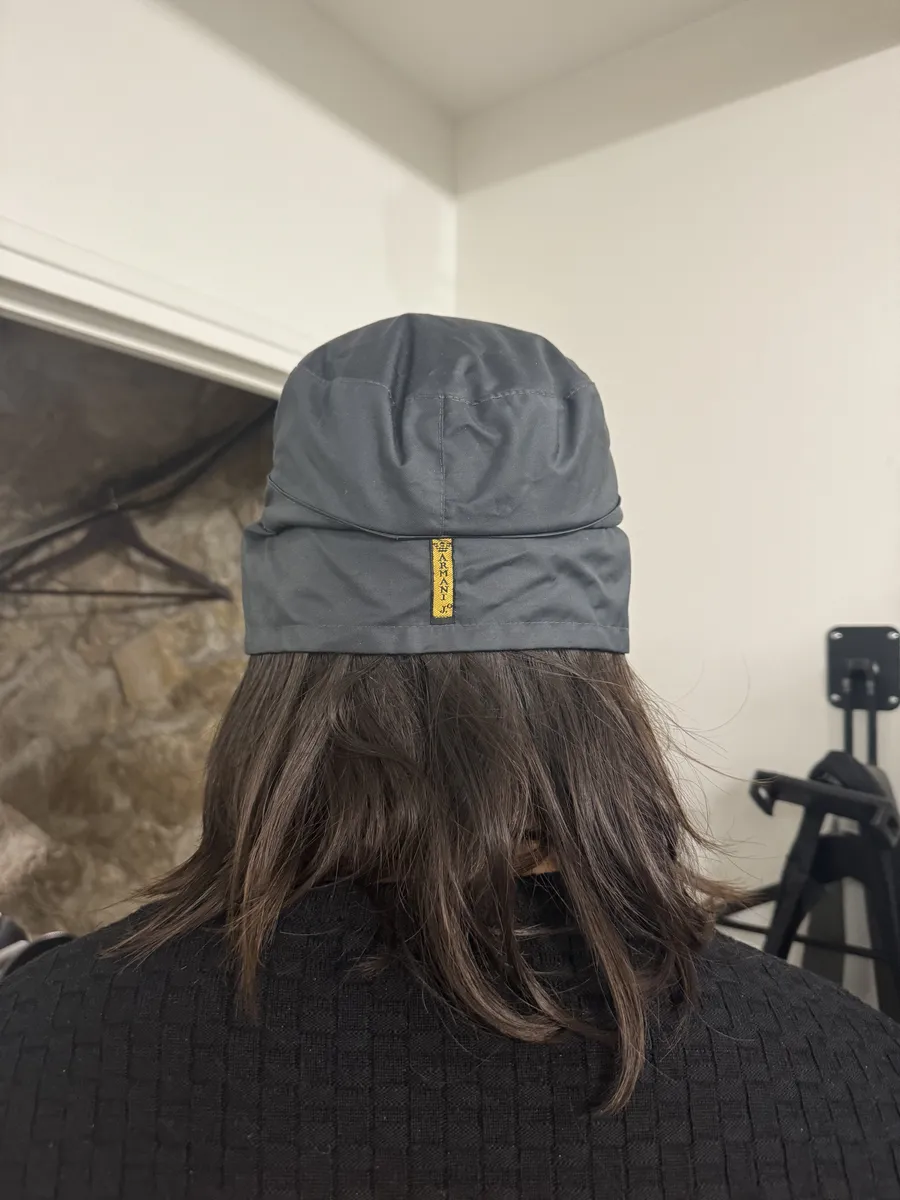1990s Armani Black Military Contemporary Hat - Image 3