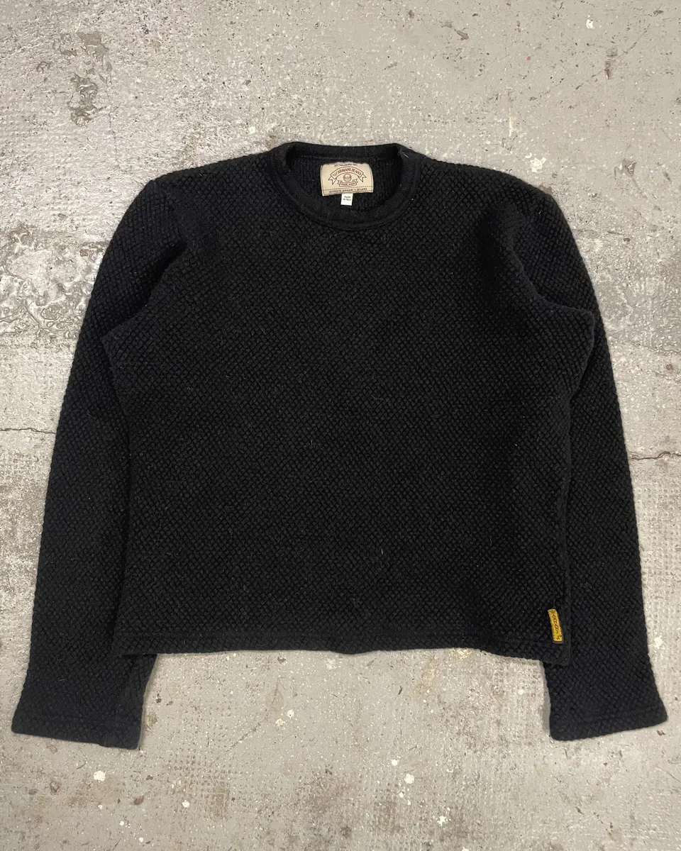 1990s Armani Black Textured Sweater