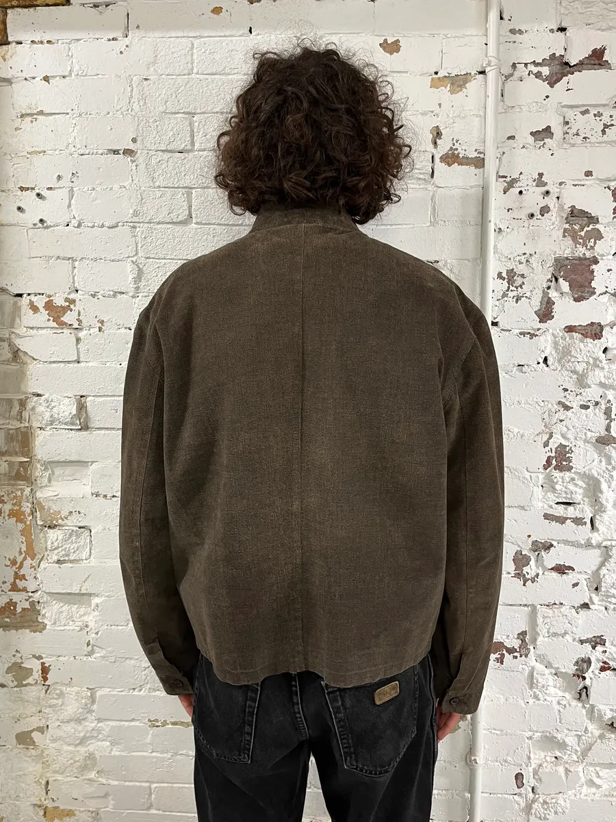 1990s Armani Brown Light Leather Classy Jacket - Image 3