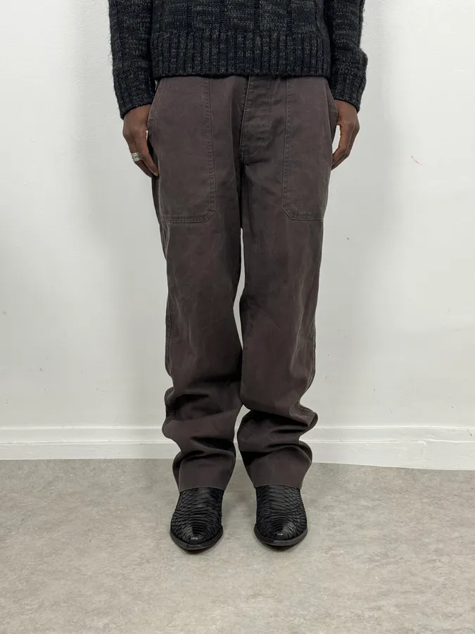 1990s Armani Brown Relaxed Pants - Image 2