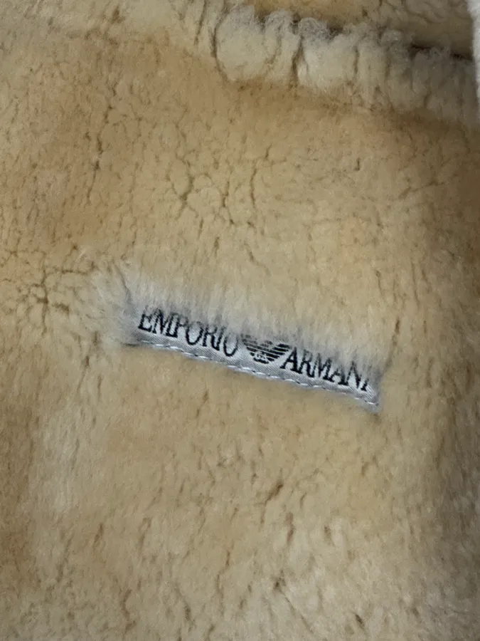 1990s Armani Brown Shearling Aviator Bomber Jacket - Image 12