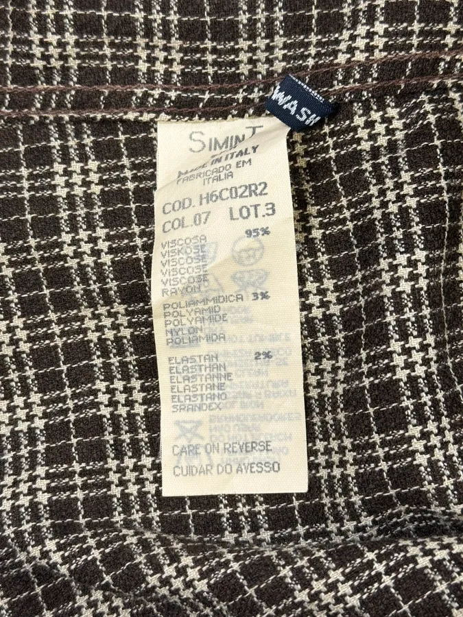 1990s Armani Checkered Khaki Green Shirt - Image 10