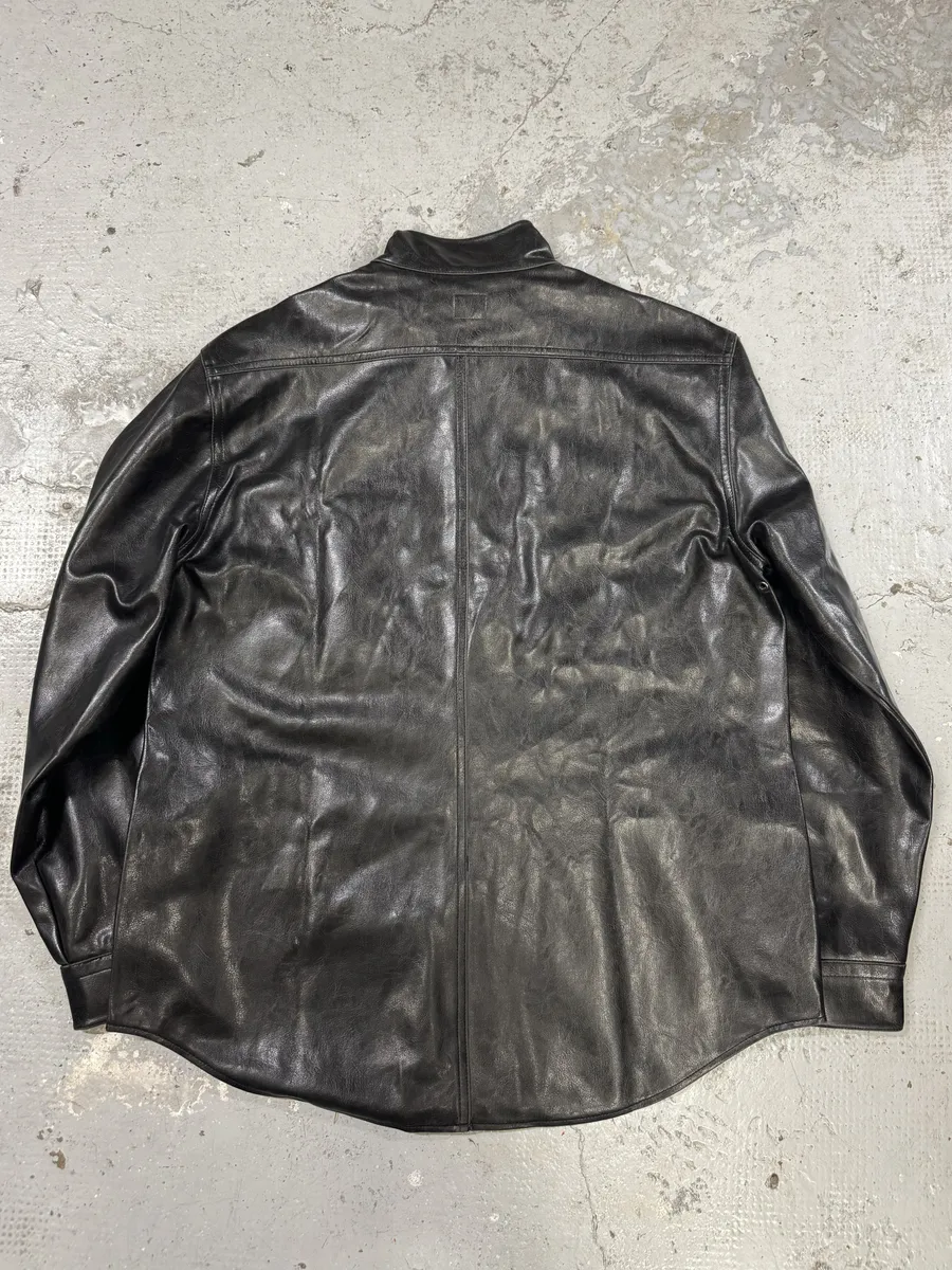 1990s Armani Collezioni Black Premium Leather Samurai Jacket - Image 3