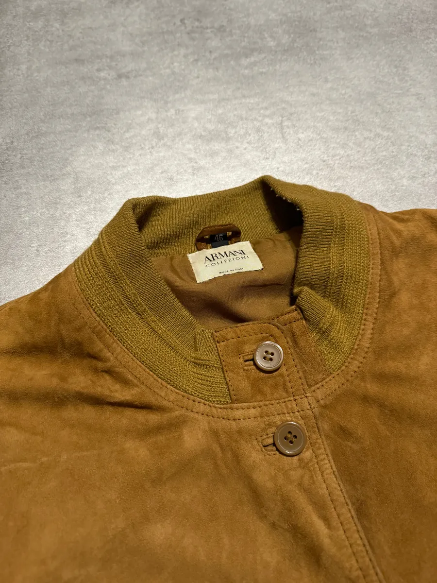 1990s Armani Collezioni Camel Leather Jacket - Image 7