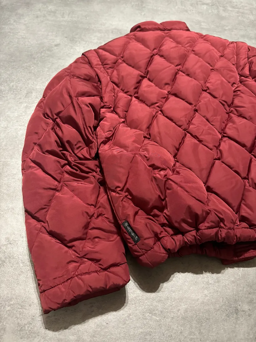 1990s Armani Detachable Arms Light Red Puffer Jacket - Image 4