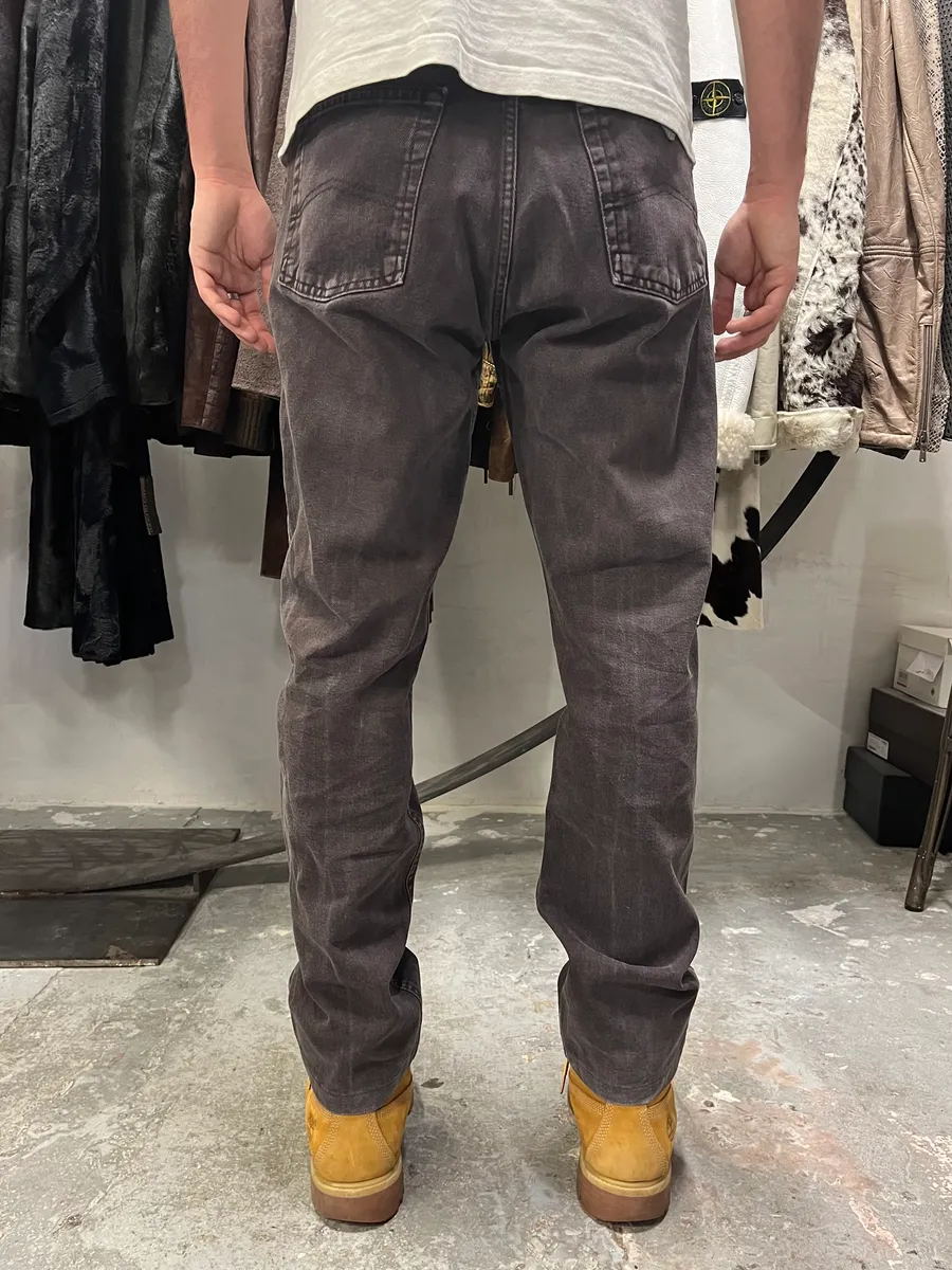 1990s Armani Faded Brown Denim Jeans - Image 4