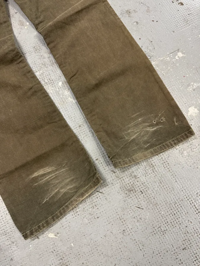 1990s Armani Grey Checked Distressed Pants - Image 10