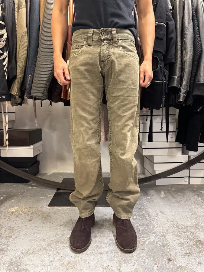 1990s Armani Grey Checked Distressed Pants - Image 2