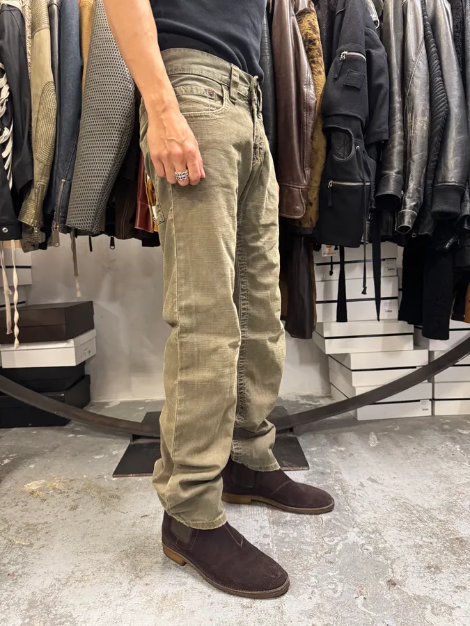 1990s Armani Grey Checked Distressed Pants - Image 3