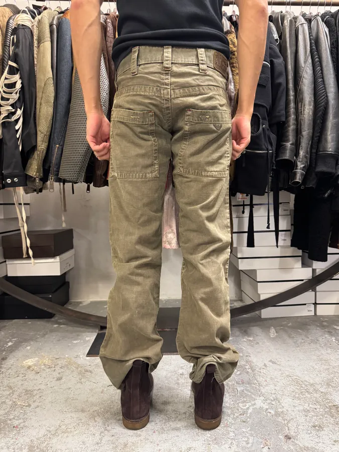 1990s Armani Grey Checked Distressed Pants - Image 4