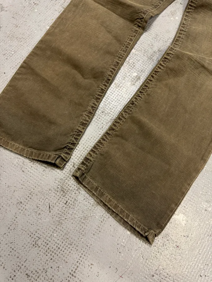 1990s Armani Grey Checked Distressed Pants - Image 6