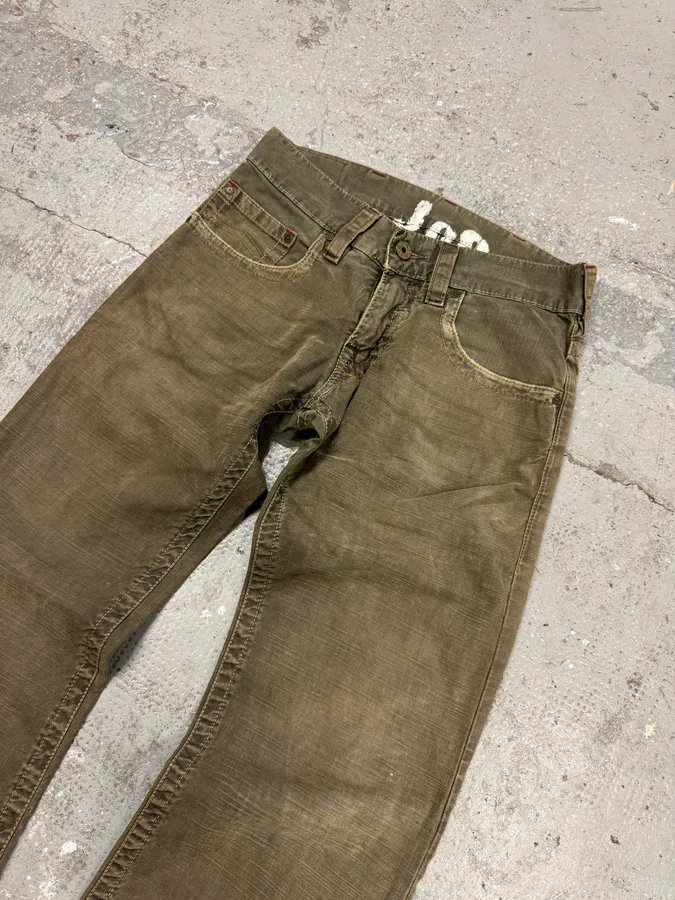 1990s Armani Grey Checked Distressed Pants - Image 7
