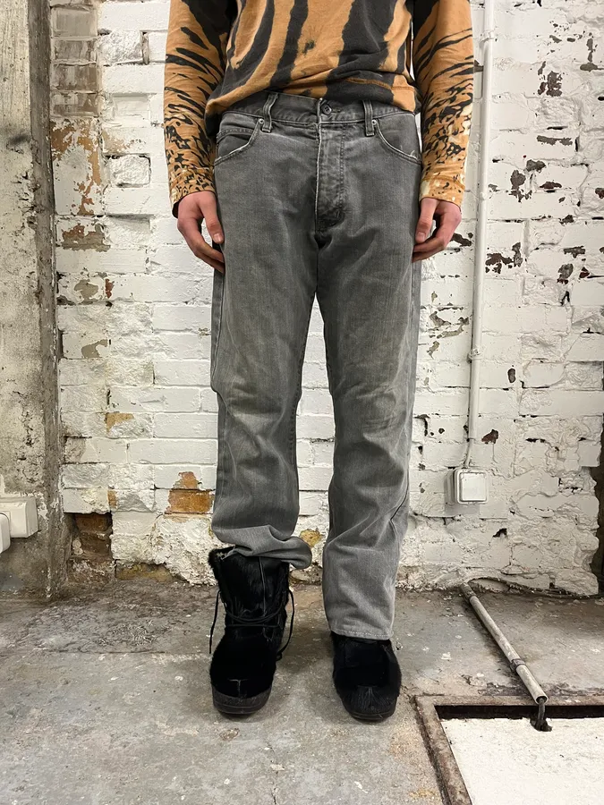 1990s Armani Grey Denim Jeans - Image 2