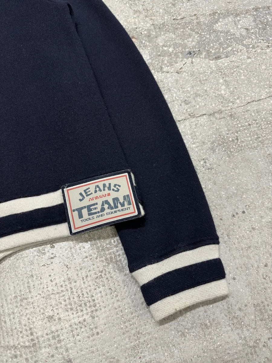 1990s Armani Italian Wool Zip-Up Sweater - Image 6