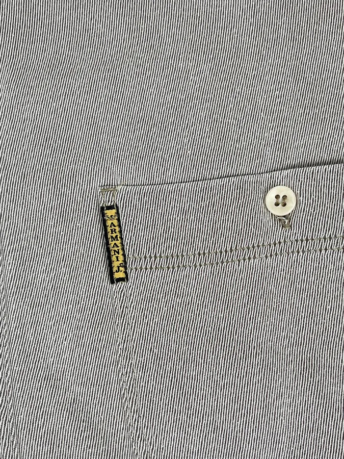 1990s Armani Khaki Grey Shirt - Image 11