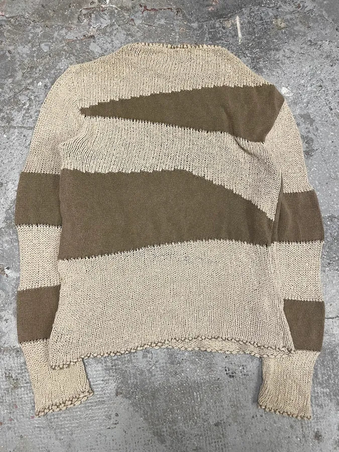 1990s Armani White & Beige Sweater - Image 4