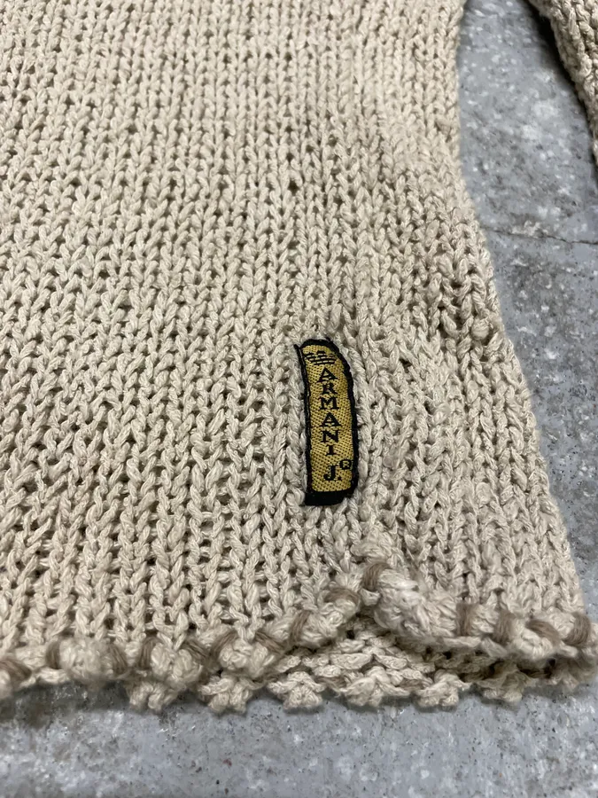 1990s Armani White & Beige Sweater - Image 8