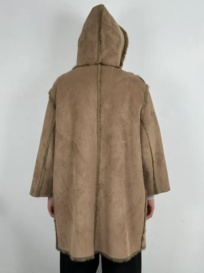 1990s Balmain Beige Faux Fur Reversible Coat - Image 5