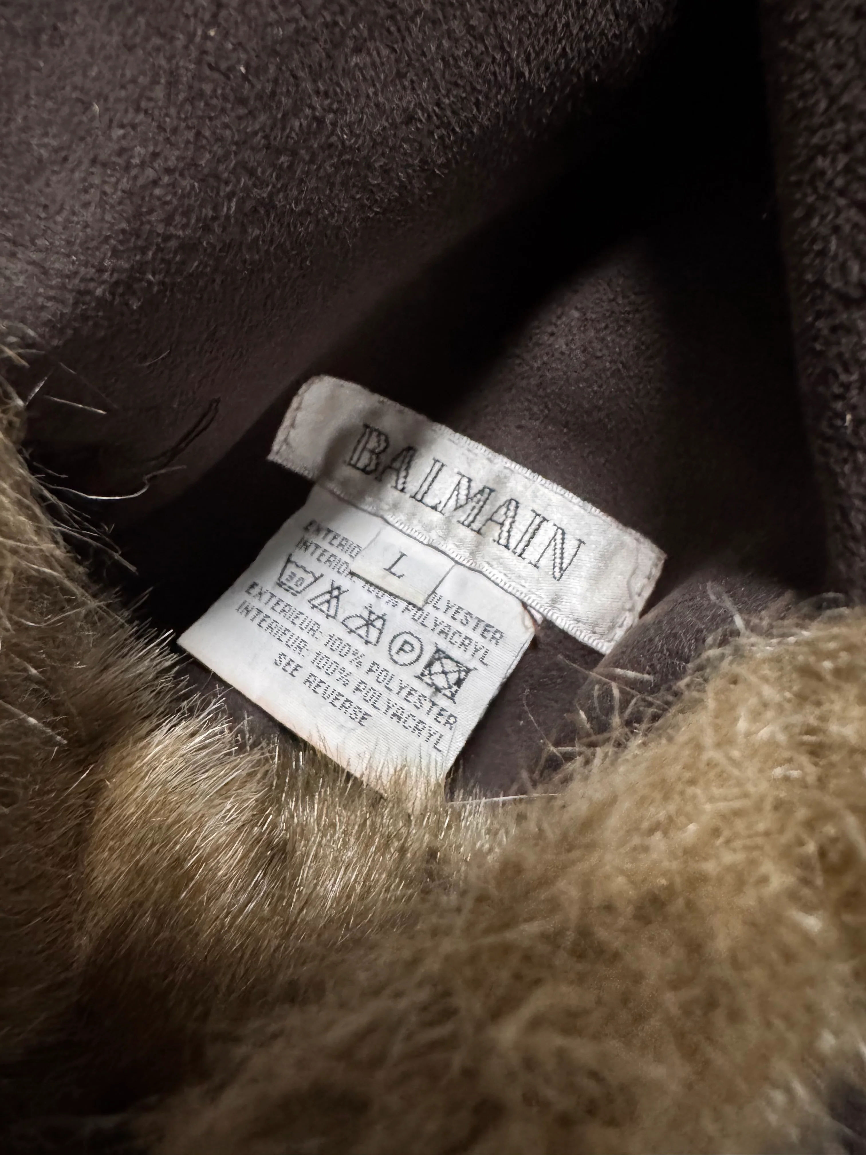1990s Balmain Faux Fur Reversible Jacket - Image 9