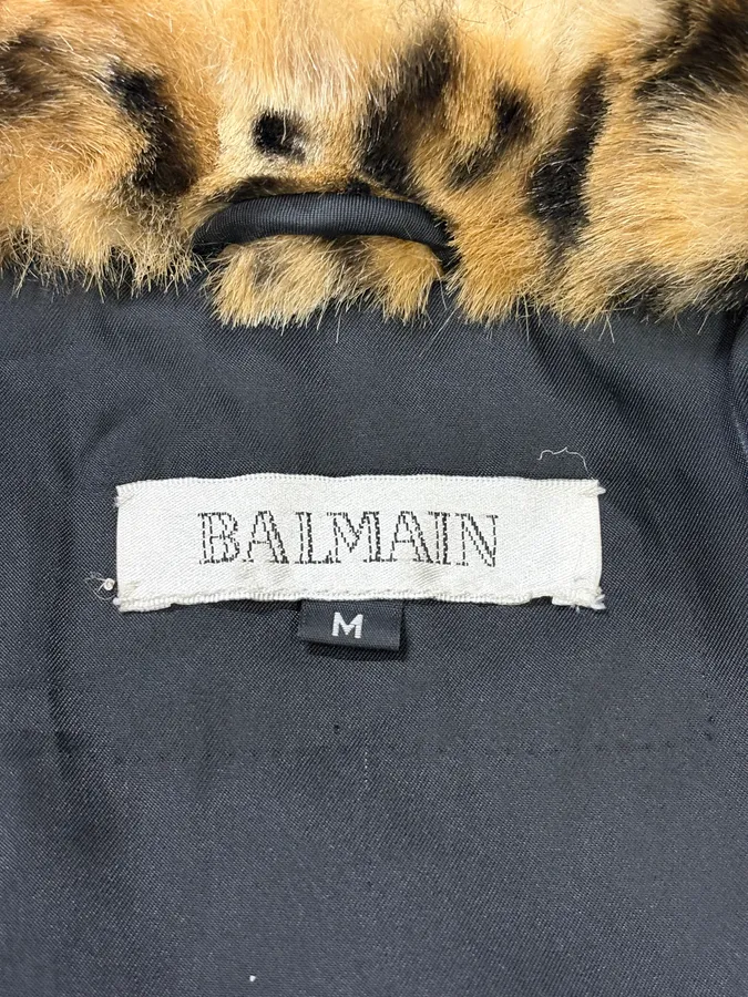 1990s Balmain Leopard Faux Fur French Vest - Image 9