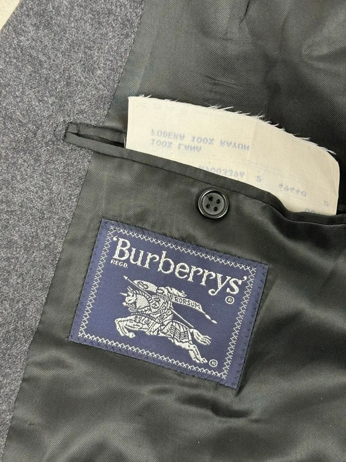 1990s Burberry Grey Wool Blazer Jacket - Image 11
