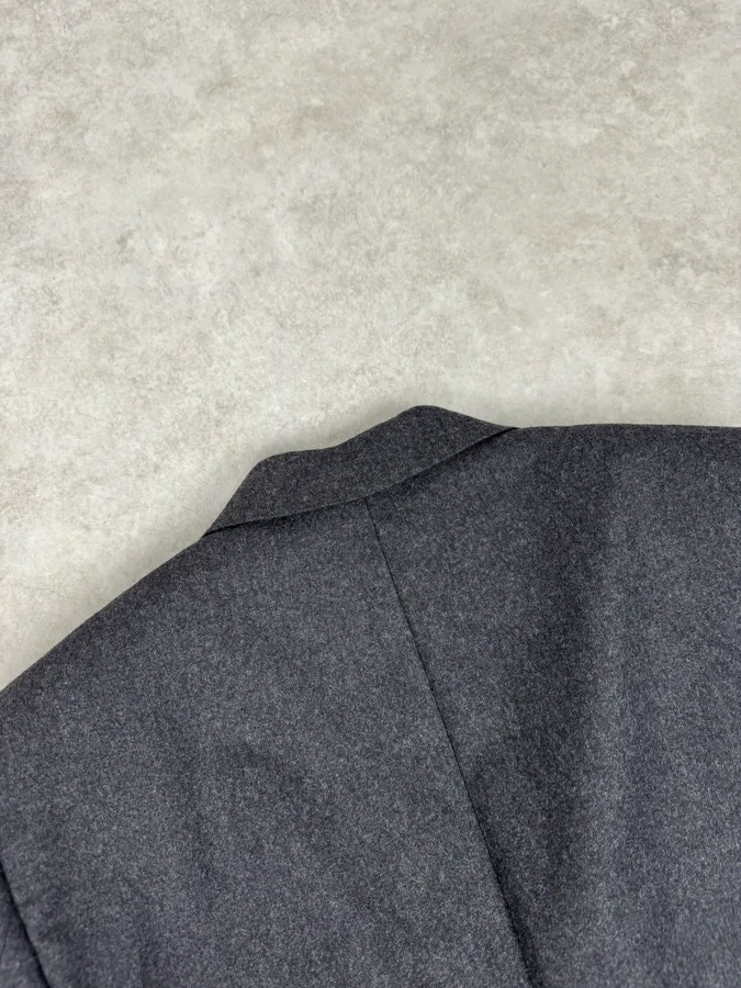 1990s Burberry Grey Wool Blazer Jacket - Image 7