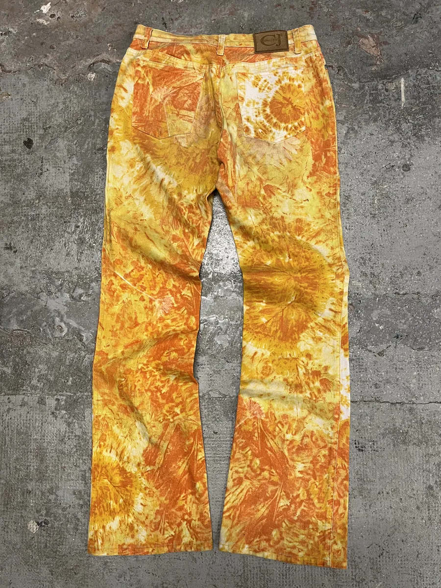 1990s Cavalli Orange Sunflowers Pants - Image 7