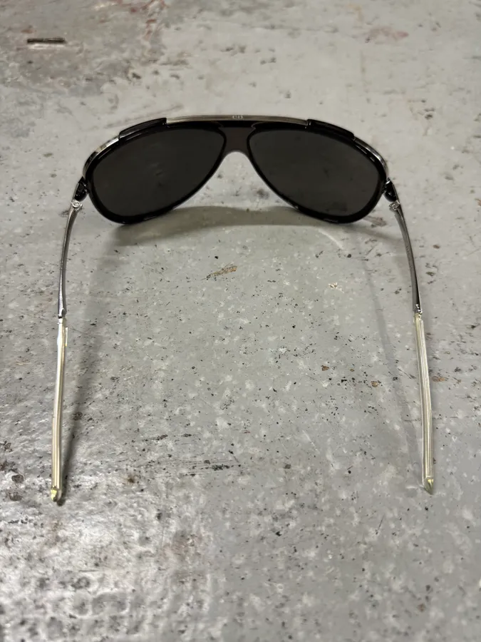 1990s Christian Dior Black Aviator Sunglasses - Image 3