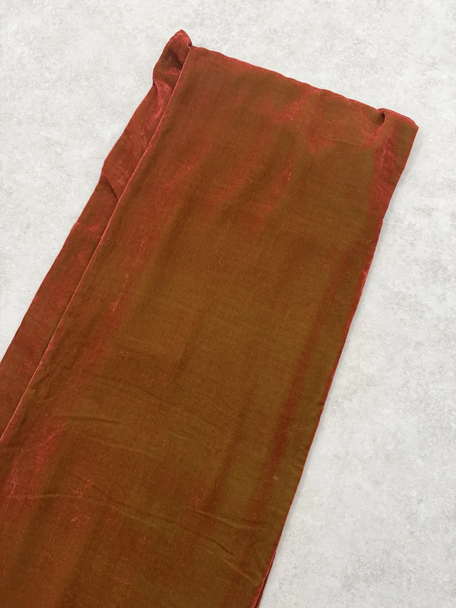 1990s Comme des Garçons Dark Orange Velvet Scarf - Image 4
