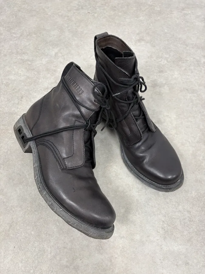 1990s Dirk Bikkembergs B-Laced Brown Combat Boots - Image 5