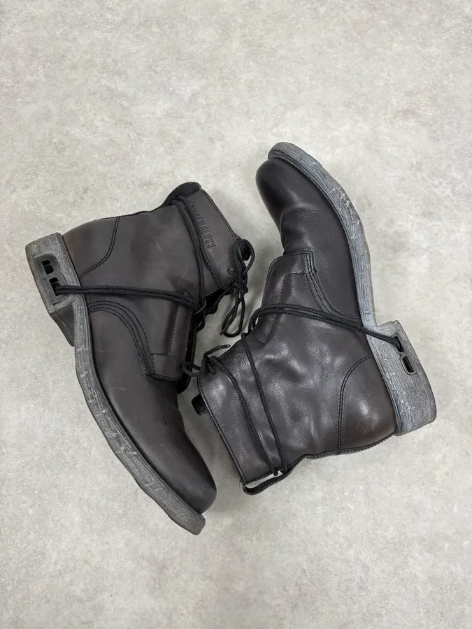 1990s Dirk Bikkembergs B-Laced Brown Combat Boots - Image 6