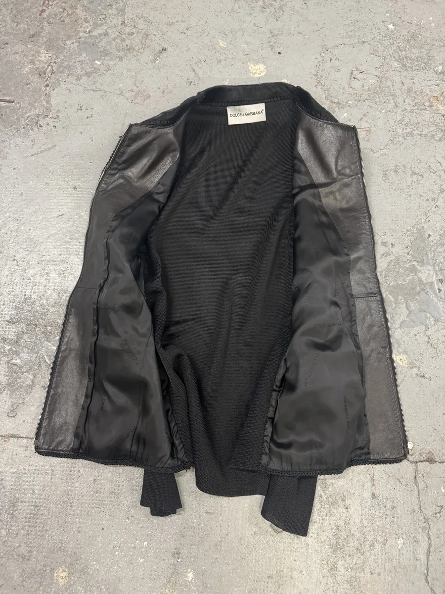 1990s Dolce & Gabbana Black Hybrid Pony Hair Leather Jacket - Image 8